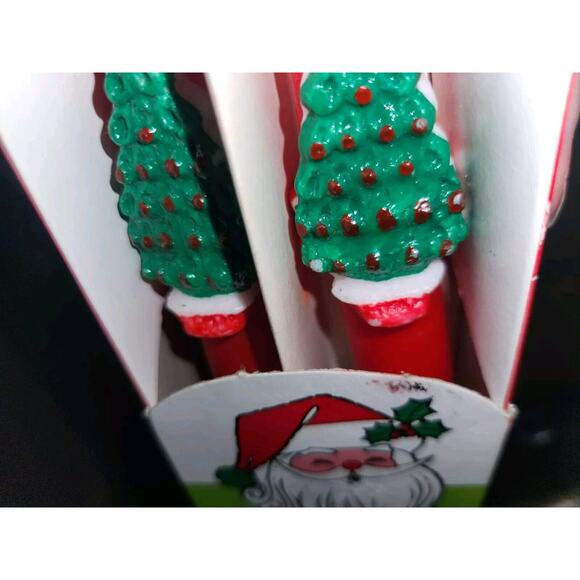 Vintage Christmas Tree Holiday Red Taper Wax Candles 10" Unused In Box - Picture 8 of 11